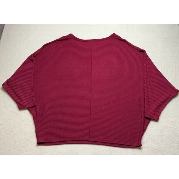 Zenana 3/4 Sleeve Round Neck Jacquard Women Sweater burgundy 3XL XXXL - Picture 4 of 6